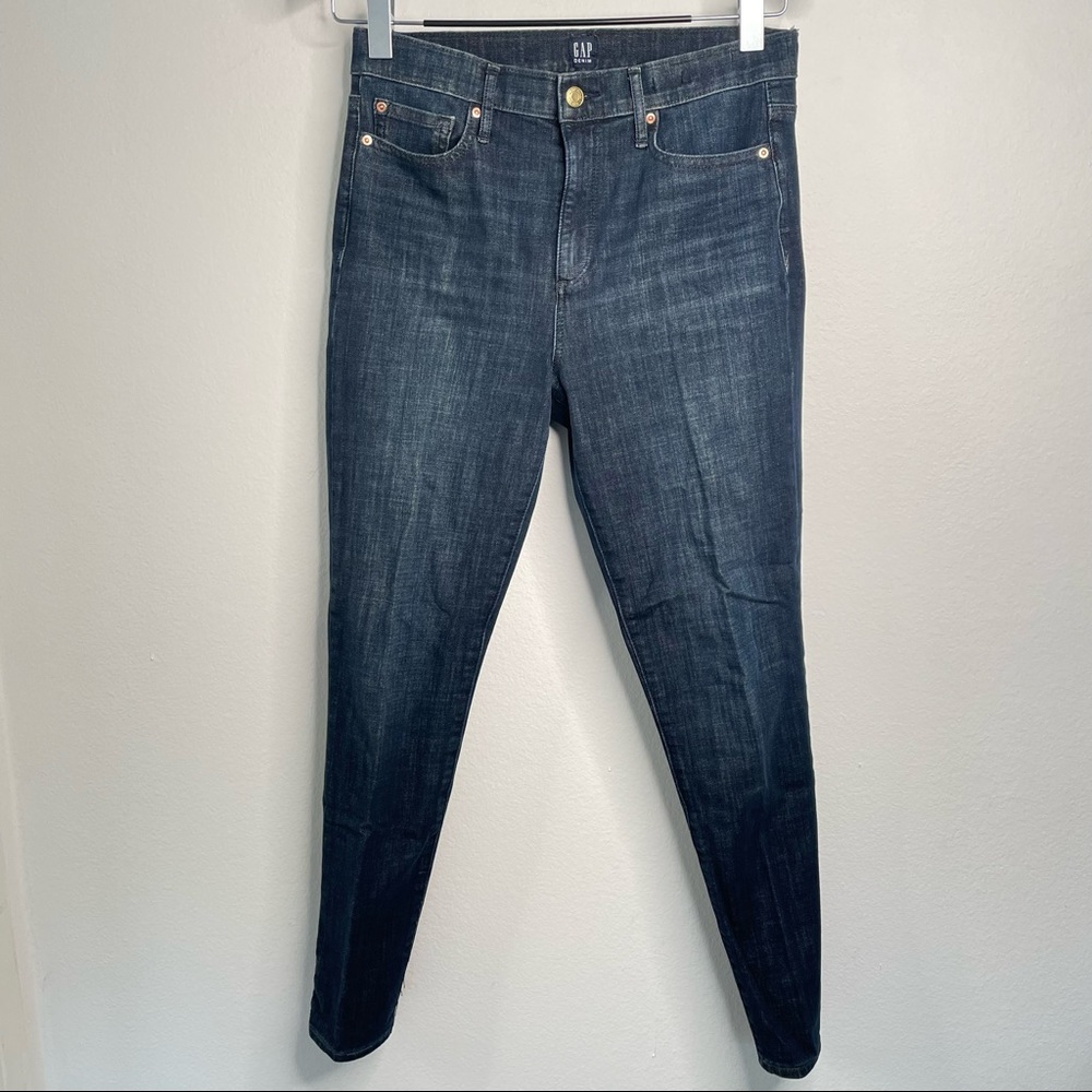 Gap Jeans Womens Size 30 True Skinny High Rise Dark Indigo Denim Zipper Fly